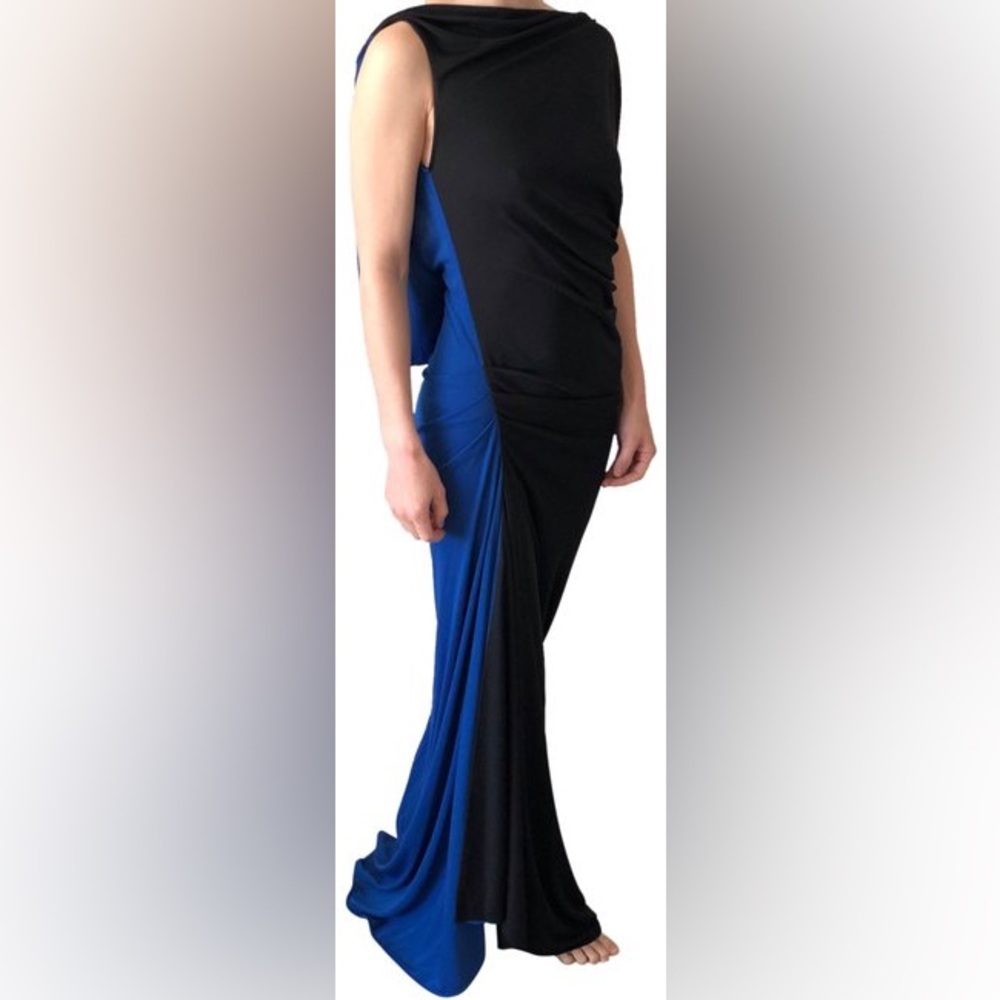 BCBG MaxAzria black and blue long dress